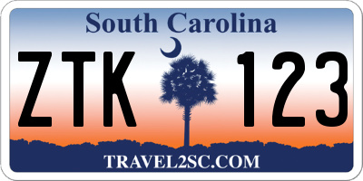 SC license plate ZTK123