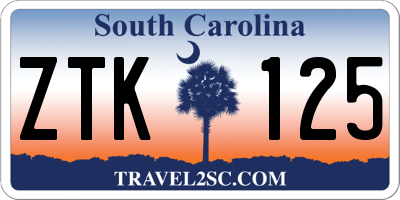 SC license plate ZTK125