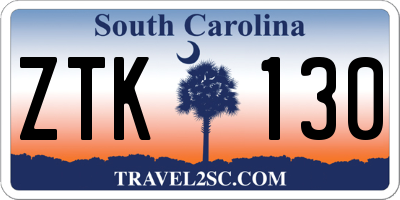 SC license plate ZTK130