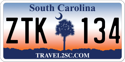 SC license plate ZTK134