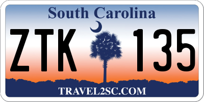 SC license plate ZTK135