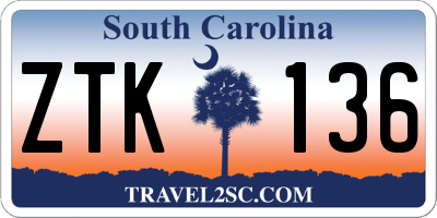 SC license plate ZTK136