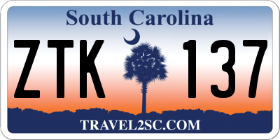 SC license plate ZTK137