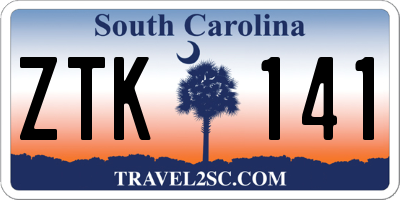 SC license plate ZTK141
