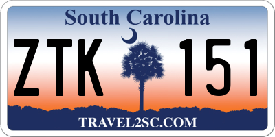 SC license plate ZTK151