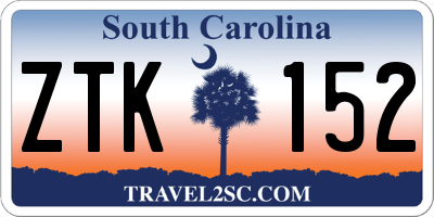 SC license plate ZTK152