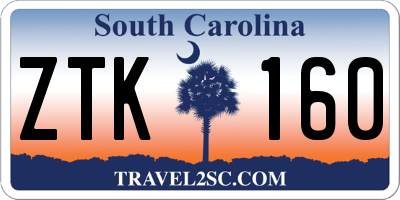 SC license plate ZTK160