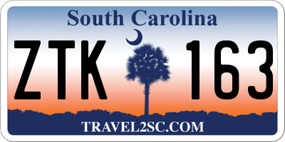 SC license plate ZTK163