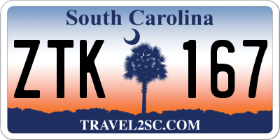 SC license plate ZTK167