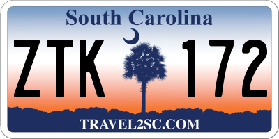 SC license plate ZTK172