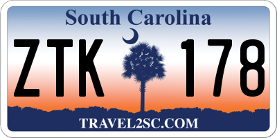 SC license plate ZTK178