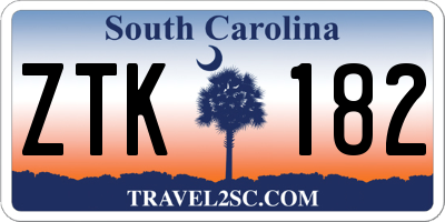 SC license plate ZTK182