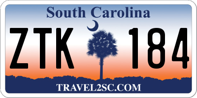 SC license plate ZTK184