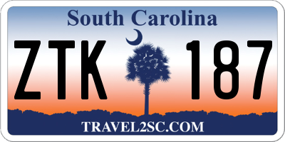 SC license plate ZTK187
