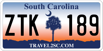 SC license plate ZTK189