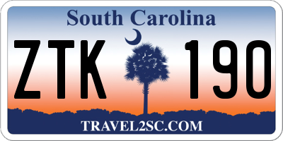 SC license plate ZTK190