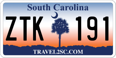 SC license plate ZTK191