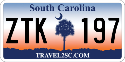 SC license plate ZTK197
