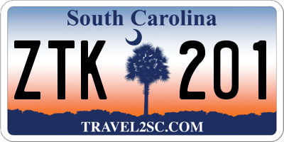 SC license plate ZTK201