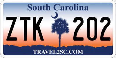 SC license plate ZTK202