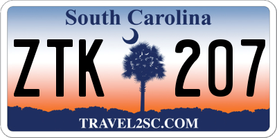 SC license plate ZTK207