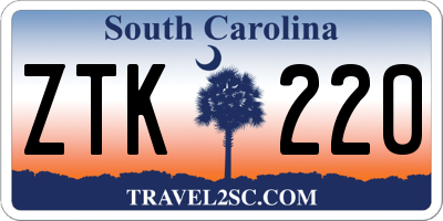 SC license plate ZTK220