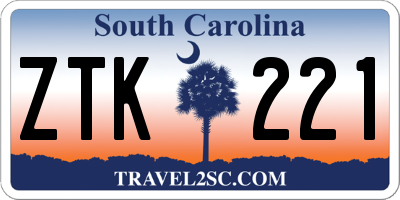 SC license plate ZTK221