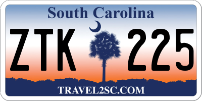 SC license plate ZTK225