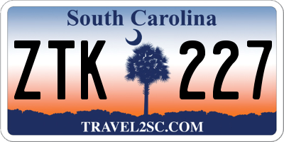 SC license plate ZTK227