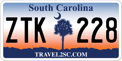 SC license plate ZTK228