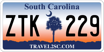 SC license plate ZTK229