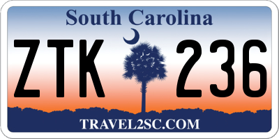 SC license plate ZTK236