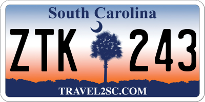 SC license plate ZTK243