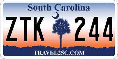 SC license plate ZTK244