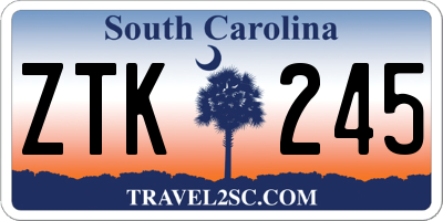 SC license plate ZTK245
