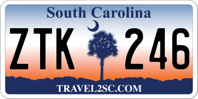 SC license plate ZTK246