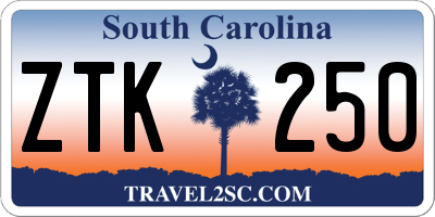 SC license plate ZTK250