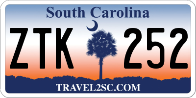 SC license plate ZTK252