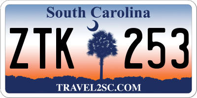 SC license plate ZTK253