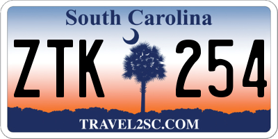 SC license plate ZTK254
