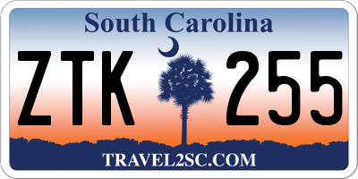 SC license plate ZTK255