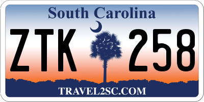 SC license plate ZTK258