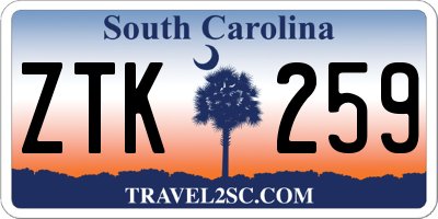 SC license plate ZTK259