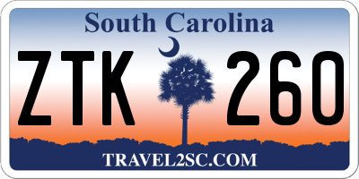 SC license plate ZTK260