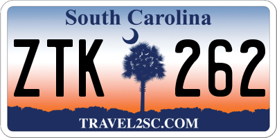 SC license plate ZTK262