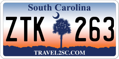SC license plate ZTK263