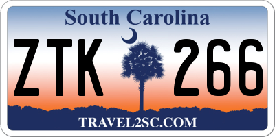 SC license plate ZTK266