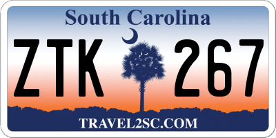 SC license plate ZTK267