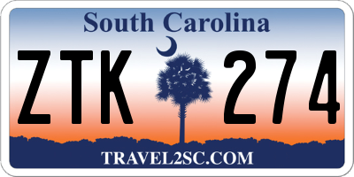 SC license plate ZTK274