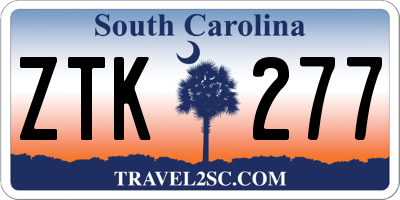 SC license plate ZTK277